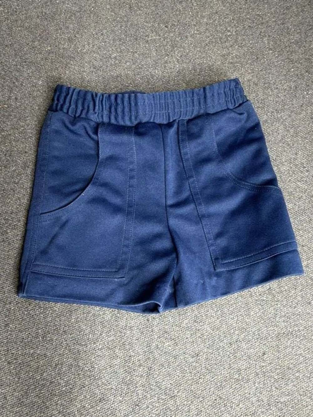Vintage Navy Blue Pocket Shorts